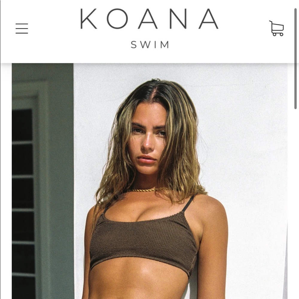 Hannah Crinkle Top — Mocha Crinkle Bathing Suit Top